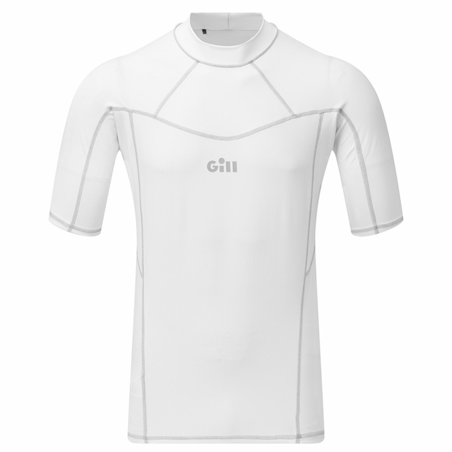 Clothing Gill Marine T-Shirts | Men'S Rash Vest - Short Sleeve Whi01